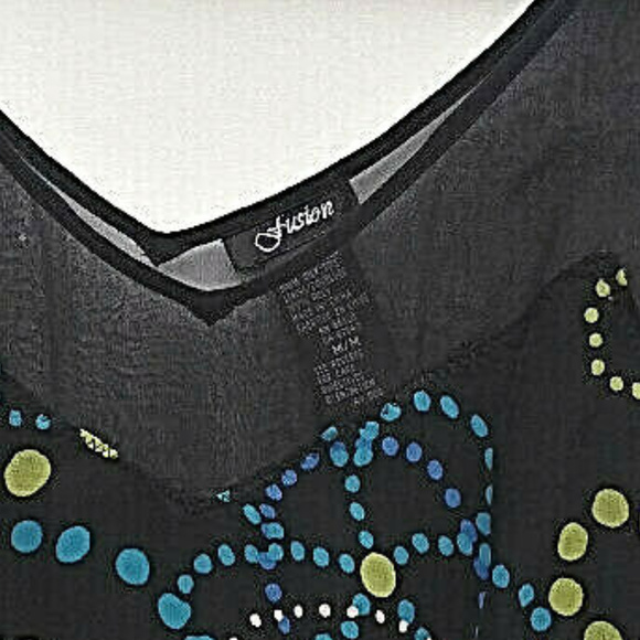 Black Sleeveless Floral Top Medium - Picture 3 of 8